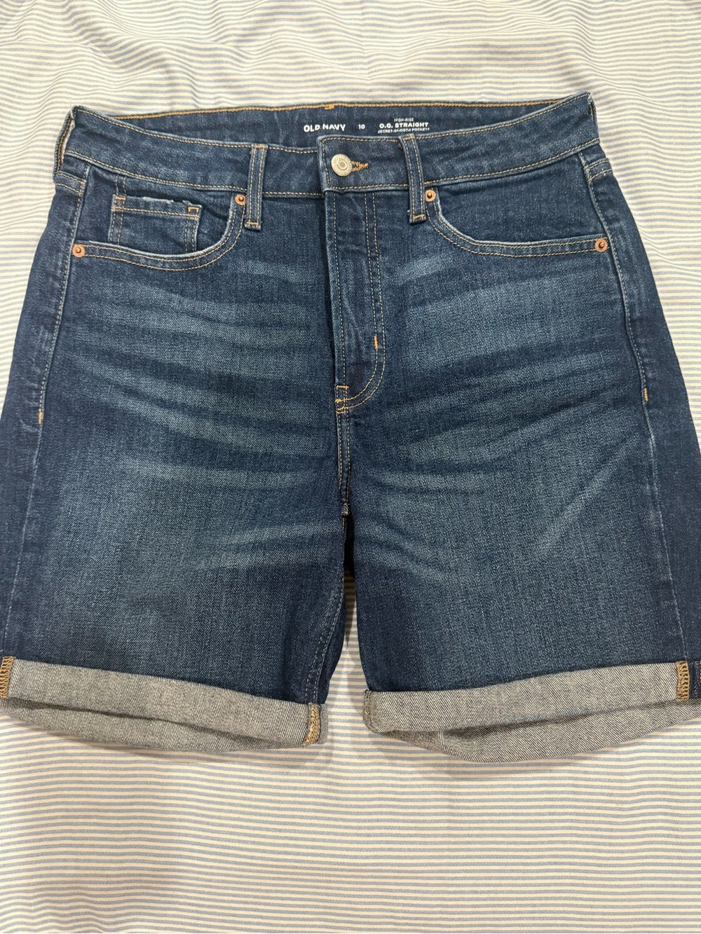 Old Navy Dark Blue Rolled Cuff Denim Shorts